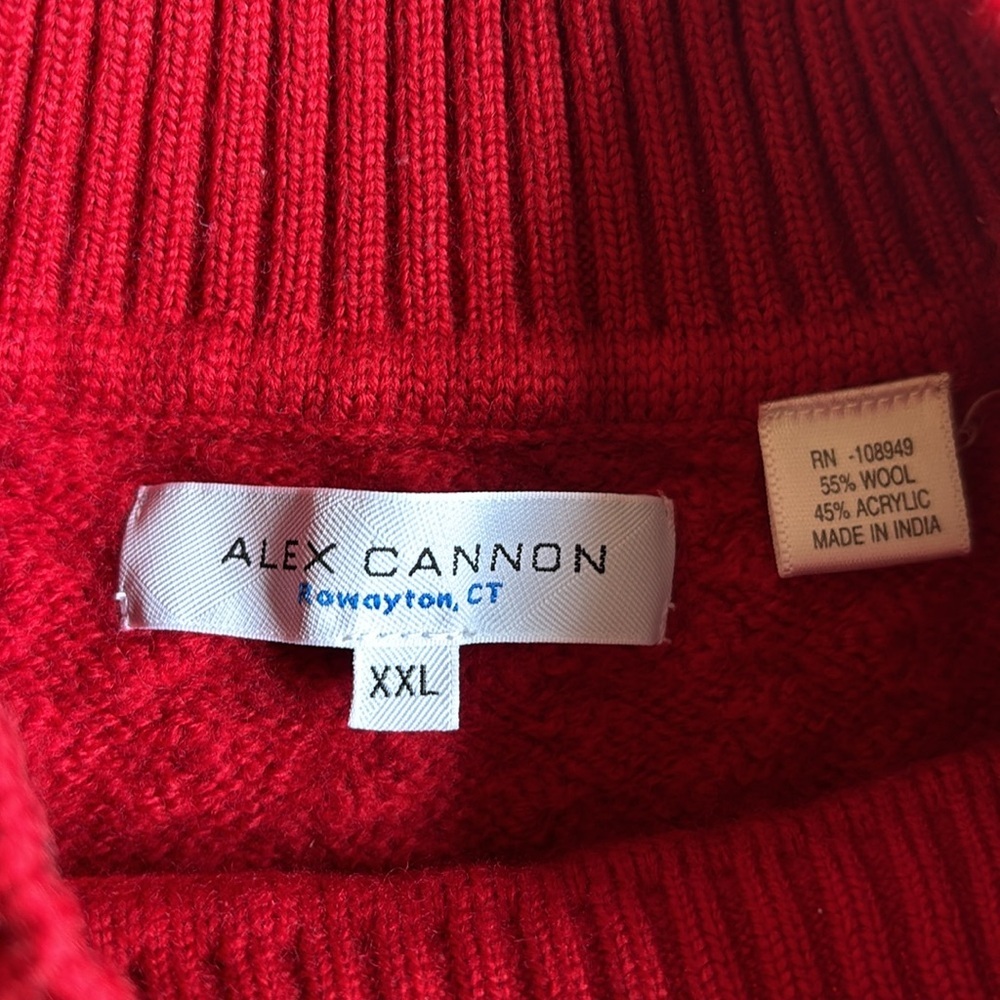 Alex Cannon Rowayton Wool Blend Red Ribbed Crew Neck Sweater Size XXL - Picture 8 of 10
